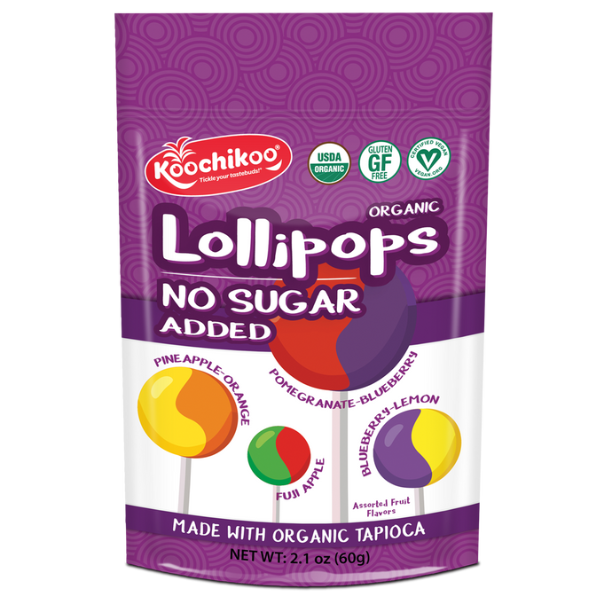 Organic, Sugar-Free Lollipops Pouch (10 pc) CASE OF 10
